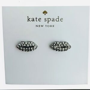 NEW Kate Spade Silver Crystal Lip Earrings